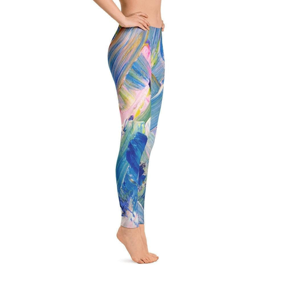 Adrift. Ankle Length Leggings Abstract Deep