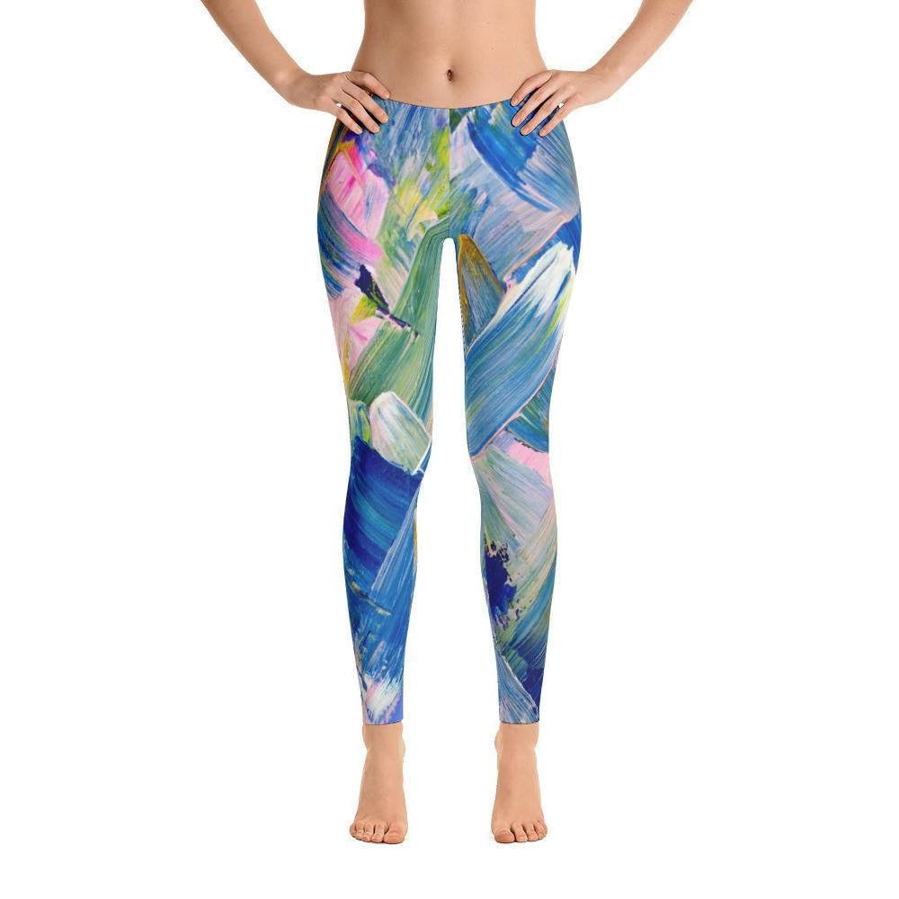 Adrift. Ankle Length Leggings Abstract Deep