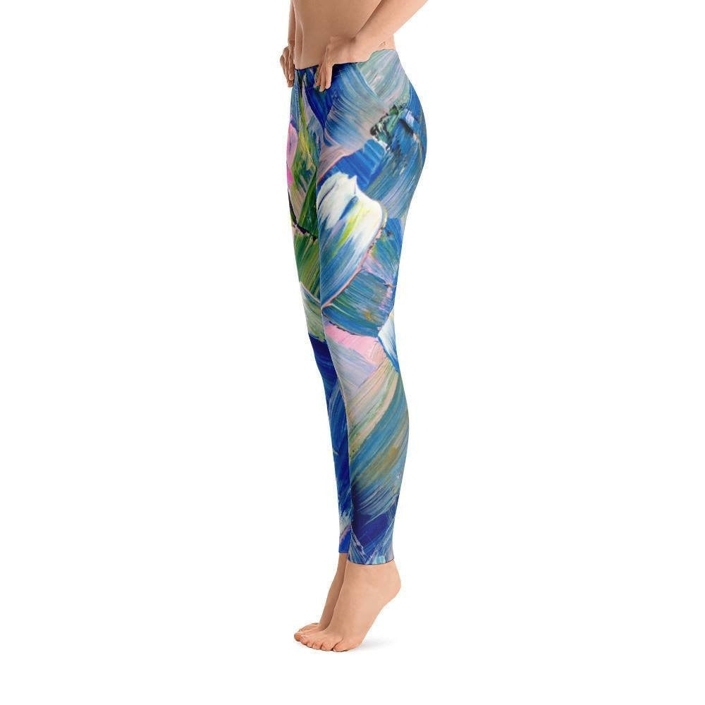 Adrift. Ankle Length Leggings Abstract Deep