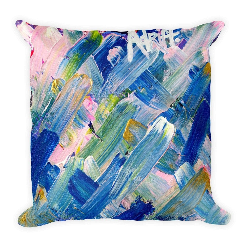 Adrift. Square Pillow Abstract Deep