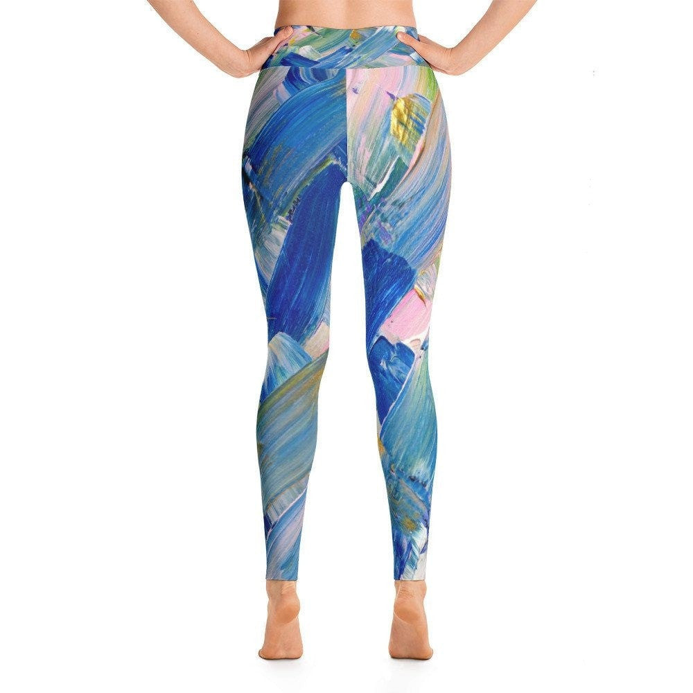 Adrift. Yoga Leggings Abstract Deep