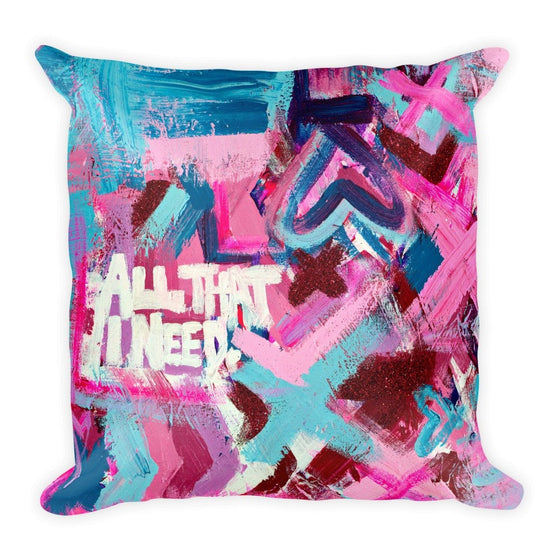 All That I Need. Square Pillow Abstract Deep