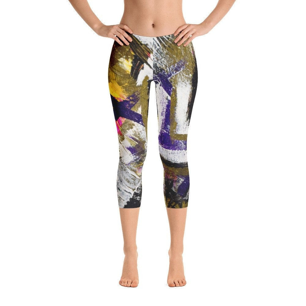 Even So. Capri Leggings Abstract Deep