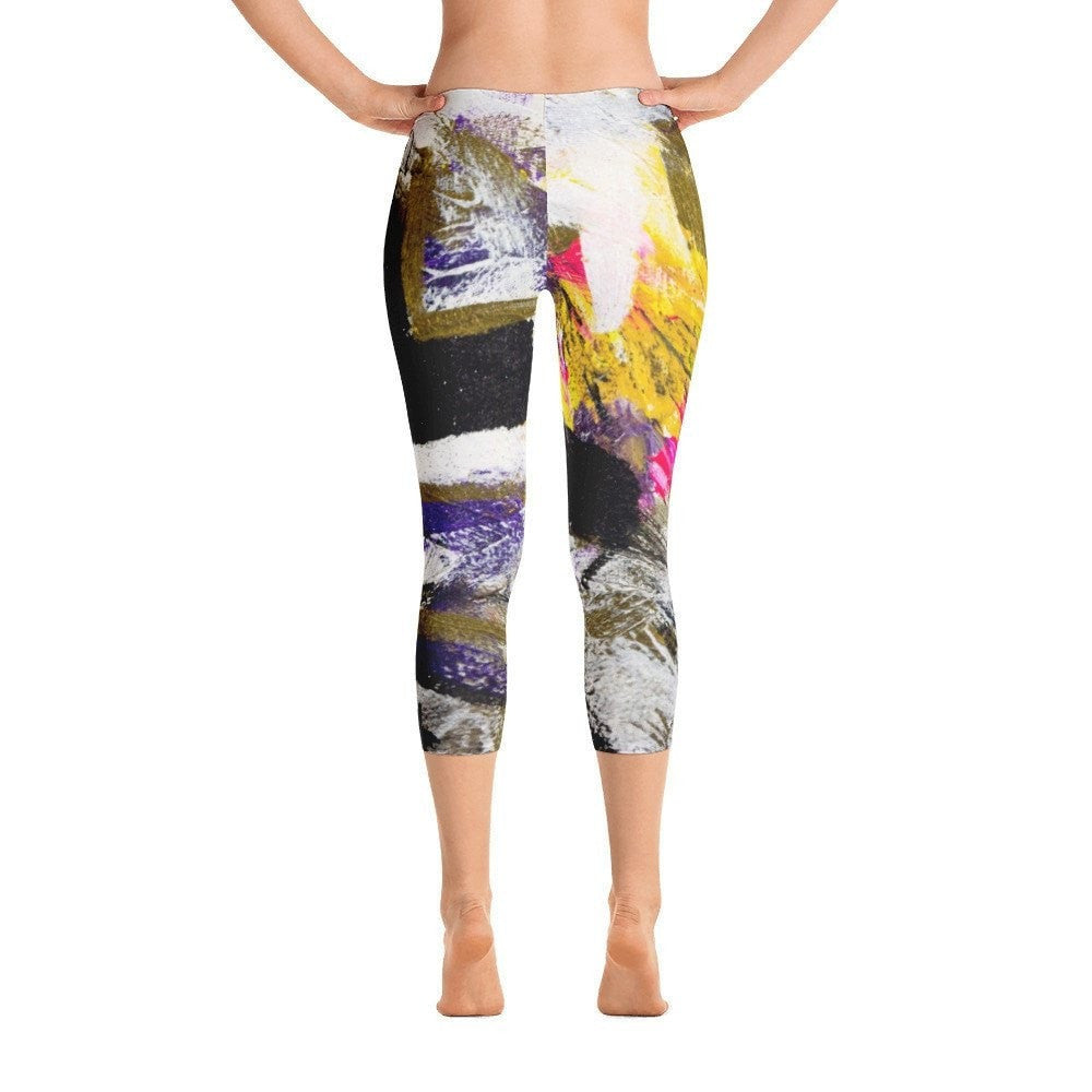 Even So. Capri Leggings Abstract Deep