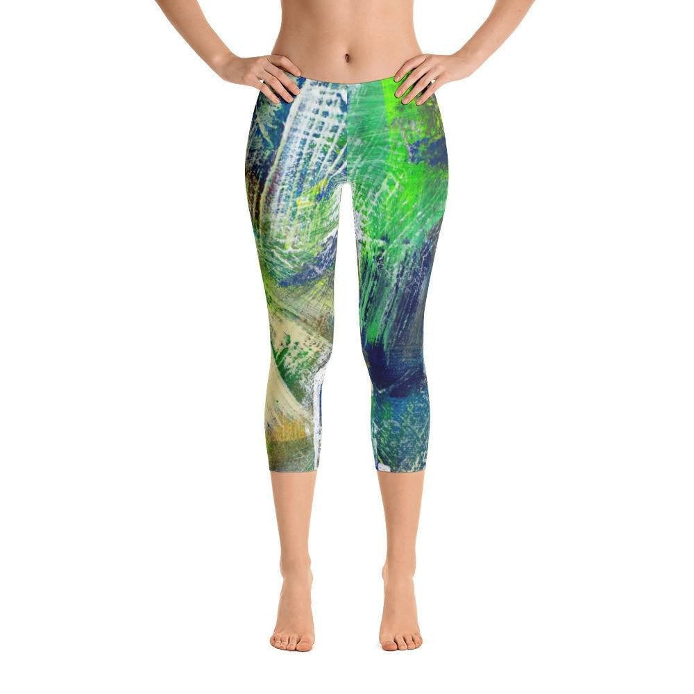 For Now. Capri Leggings Abstract Deep