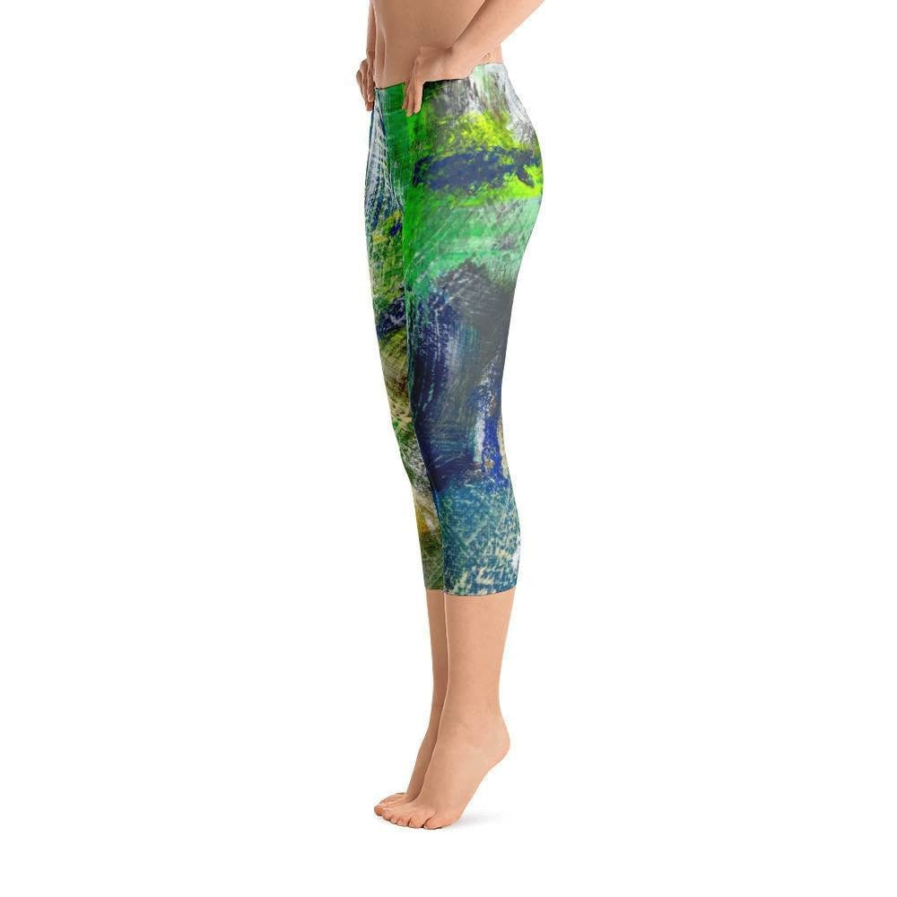 For Now. Capri Leggings Abstract Deep