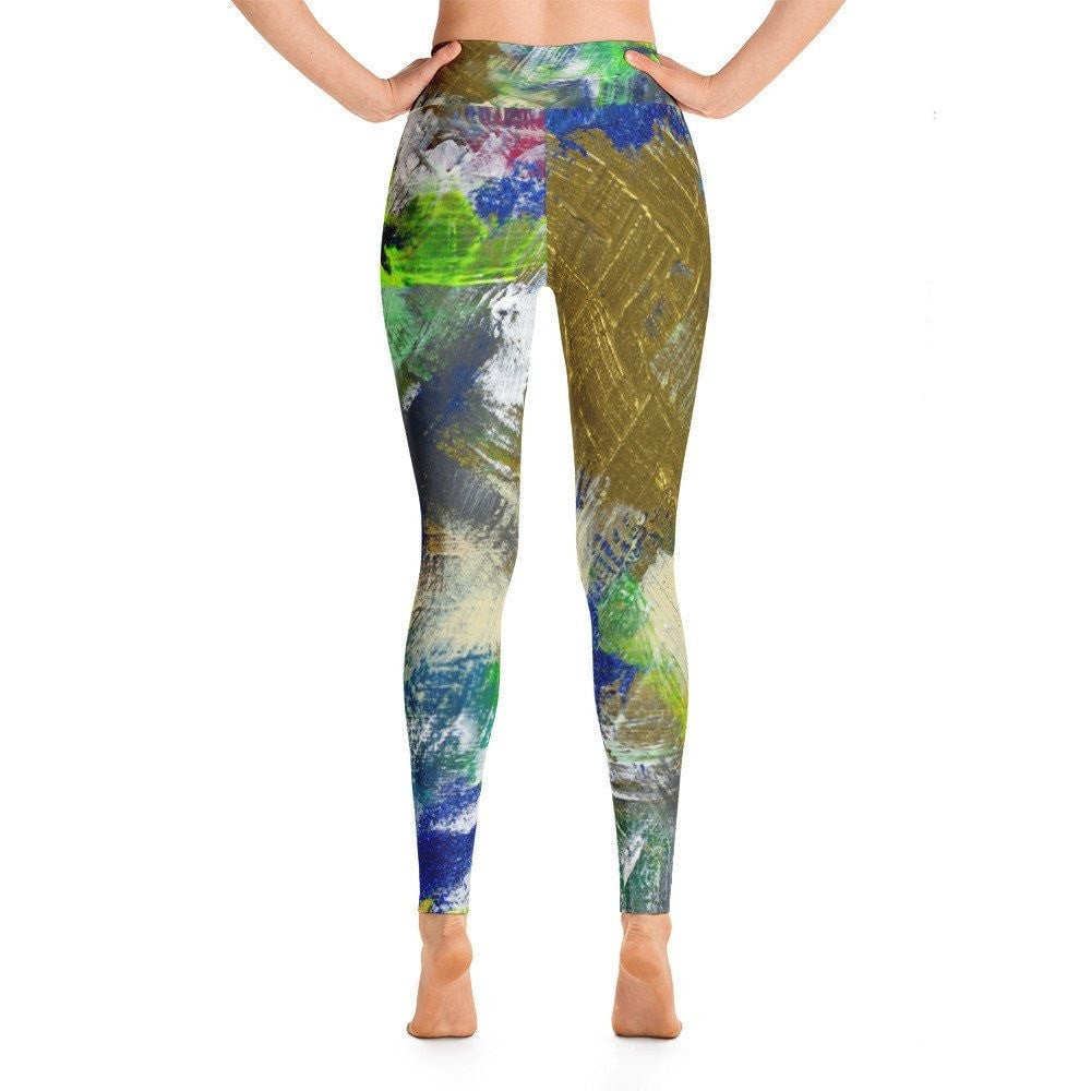 For Now. Yoga Leggings Abstract Deep