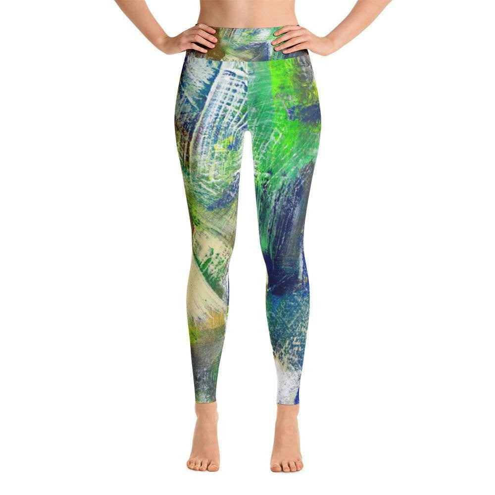 For Now. Yoga Leggings Abstract Deep
