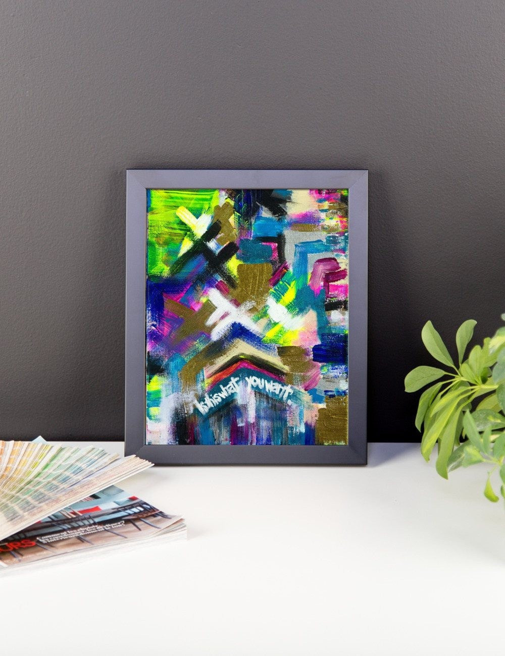 Is This What You Want. Enhanced Matte Paper Framed Poster Abstract Deep