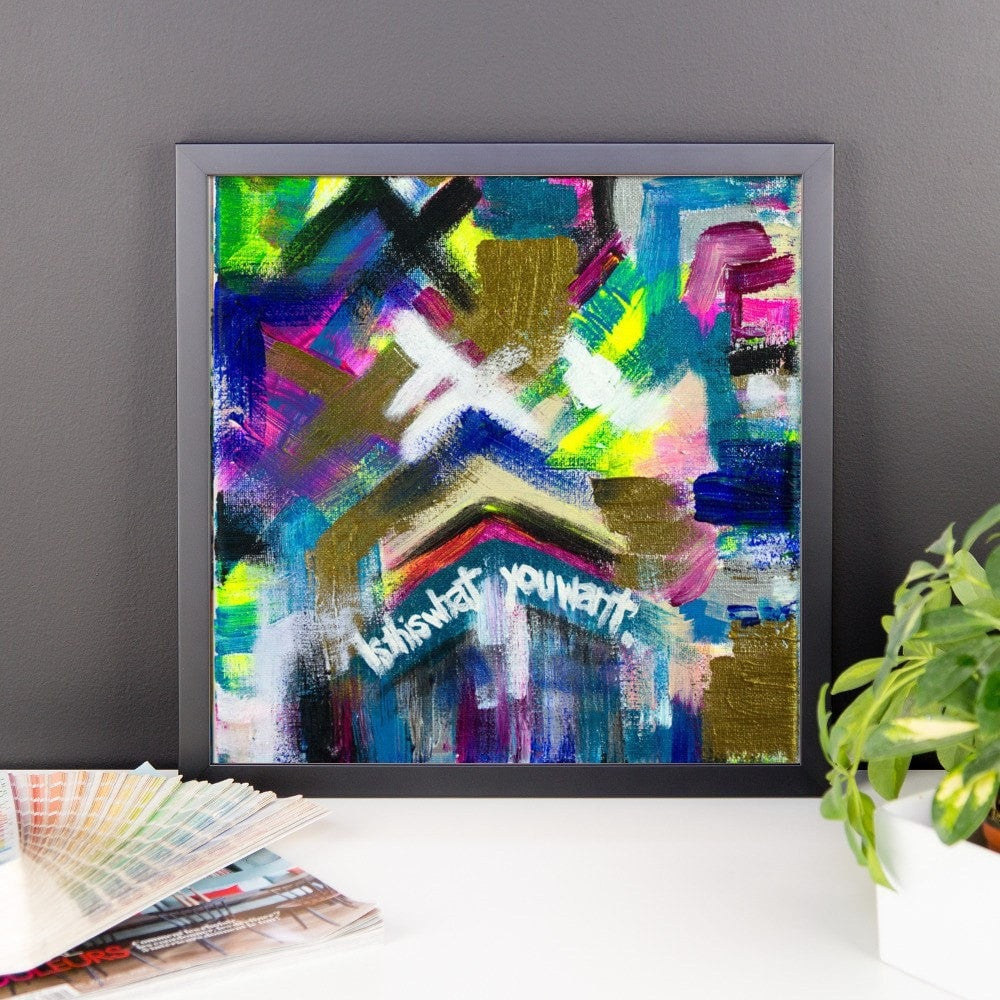 Is This What You Want. Enhanced Matte Paper Framed Poster Abstract Deep