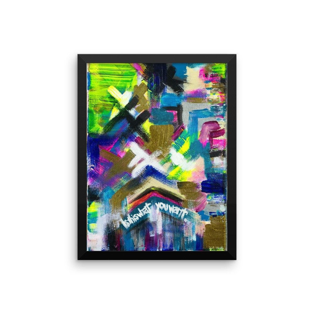 Is This What You Want. Enhanced Matte Paper Framed Poster Abstract Deep