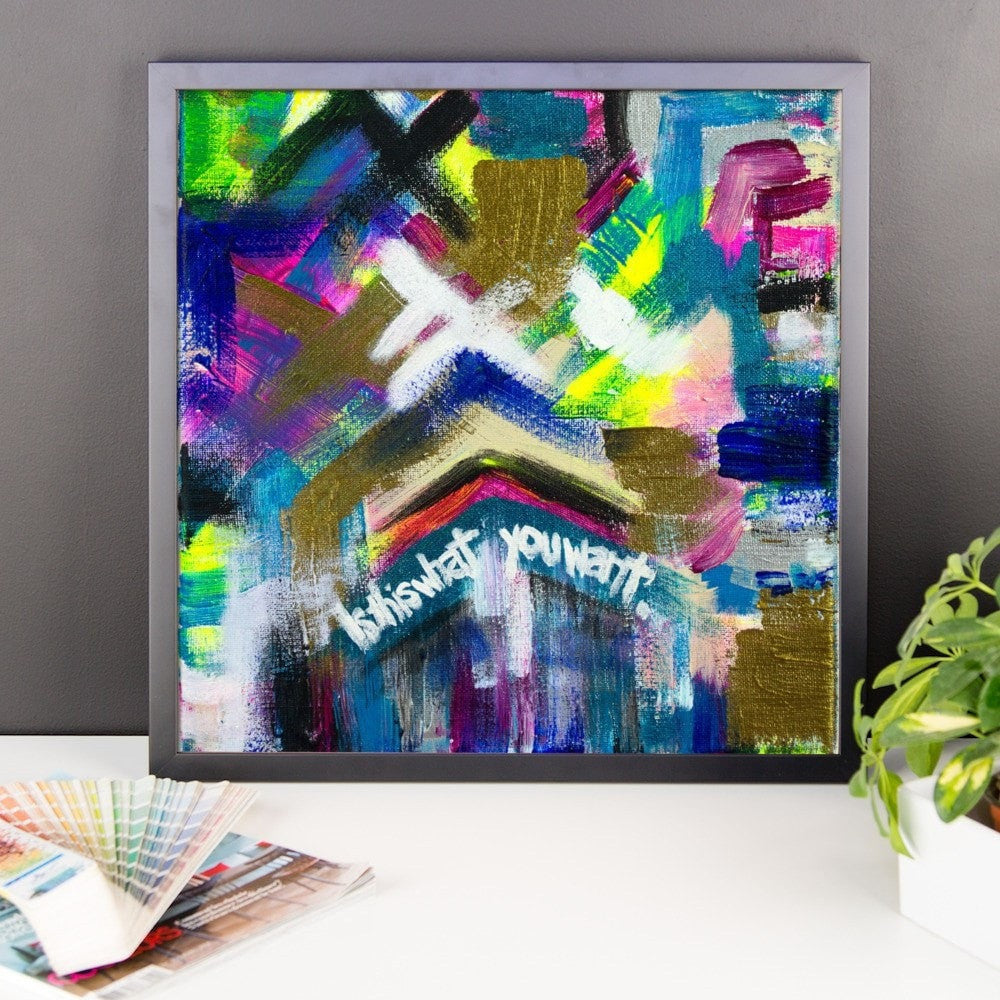 Is This What You Want. Enhanced Matte Paper Framed Poster Abstract Deep