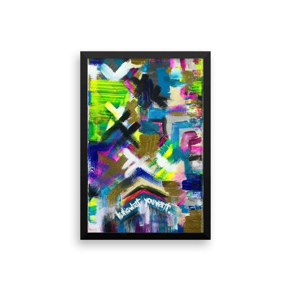 Is This What You Want. Premium Luster Photo Paper Framed Poster Abstract Deep