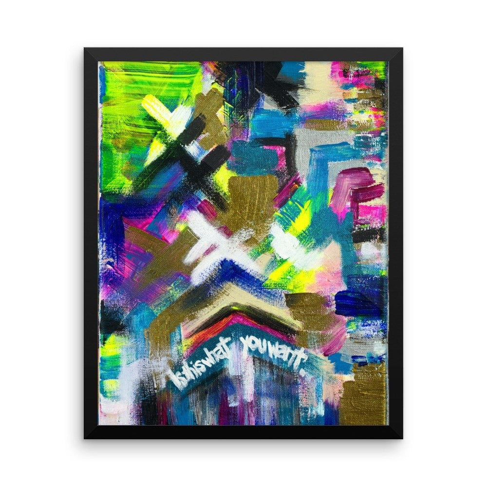 Is This What You Want. Premium Luster Photo Paper Framed Poster Abstract Deep
