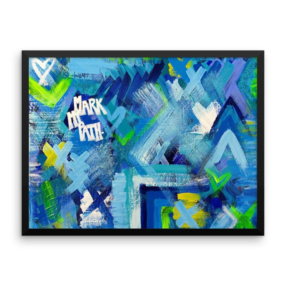 Mark My Path. Premium Luster Photo Paper Framed Poster Abstract Deep