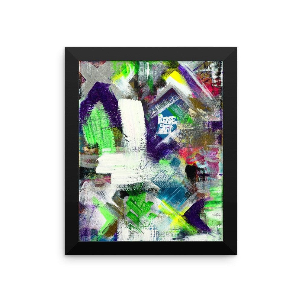 Please Stay. Premium Luster Photo Paper Framed Poster Abstract Deep