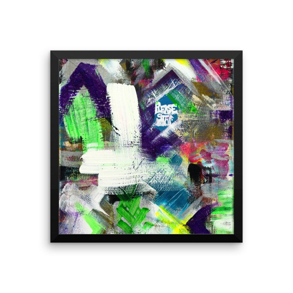 Please Stay. Premium Luster Photo Paper Framed Poster Abstract Deep
