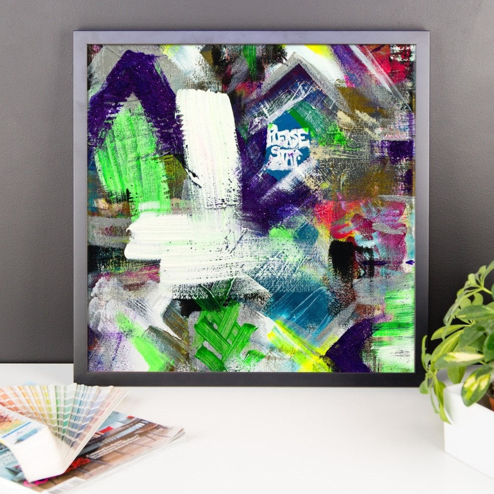Please Stay. Premium Luster Photo Paper Framed Poster Abstract Deep