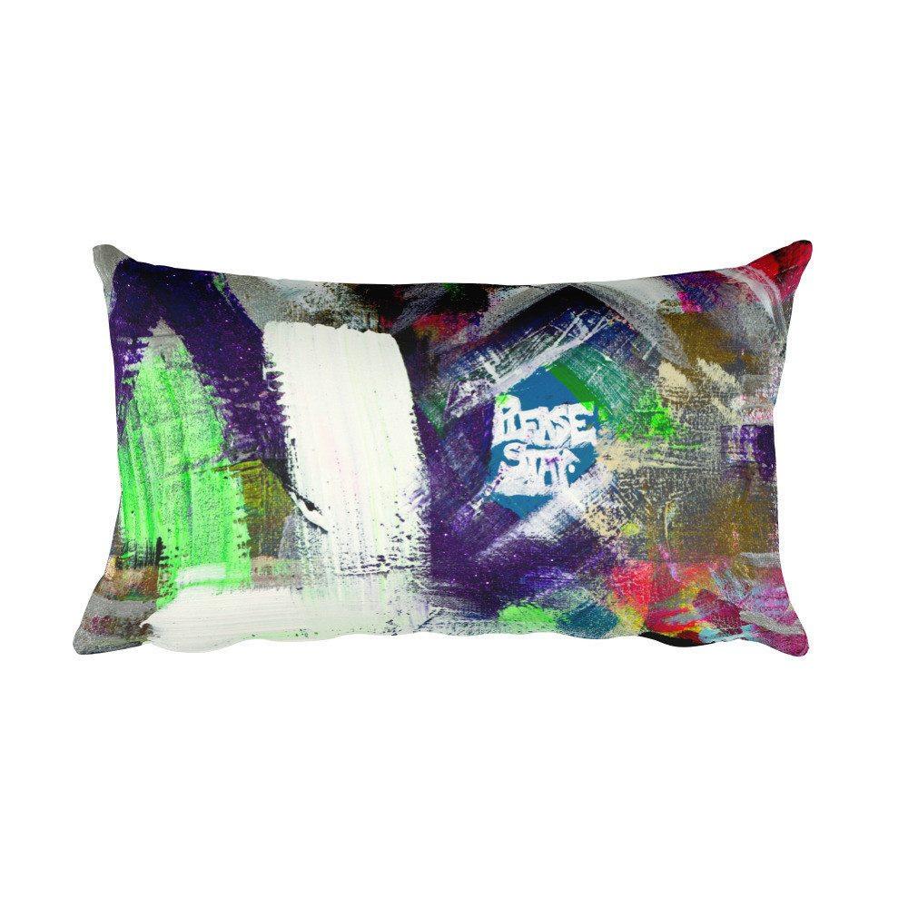 Please Stay. Rectangular Pillow Abstract Deep