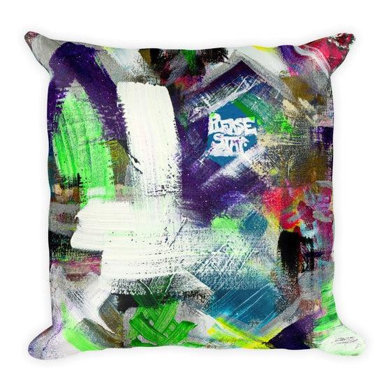 Please Stay. Square Pillow Abstract Deep