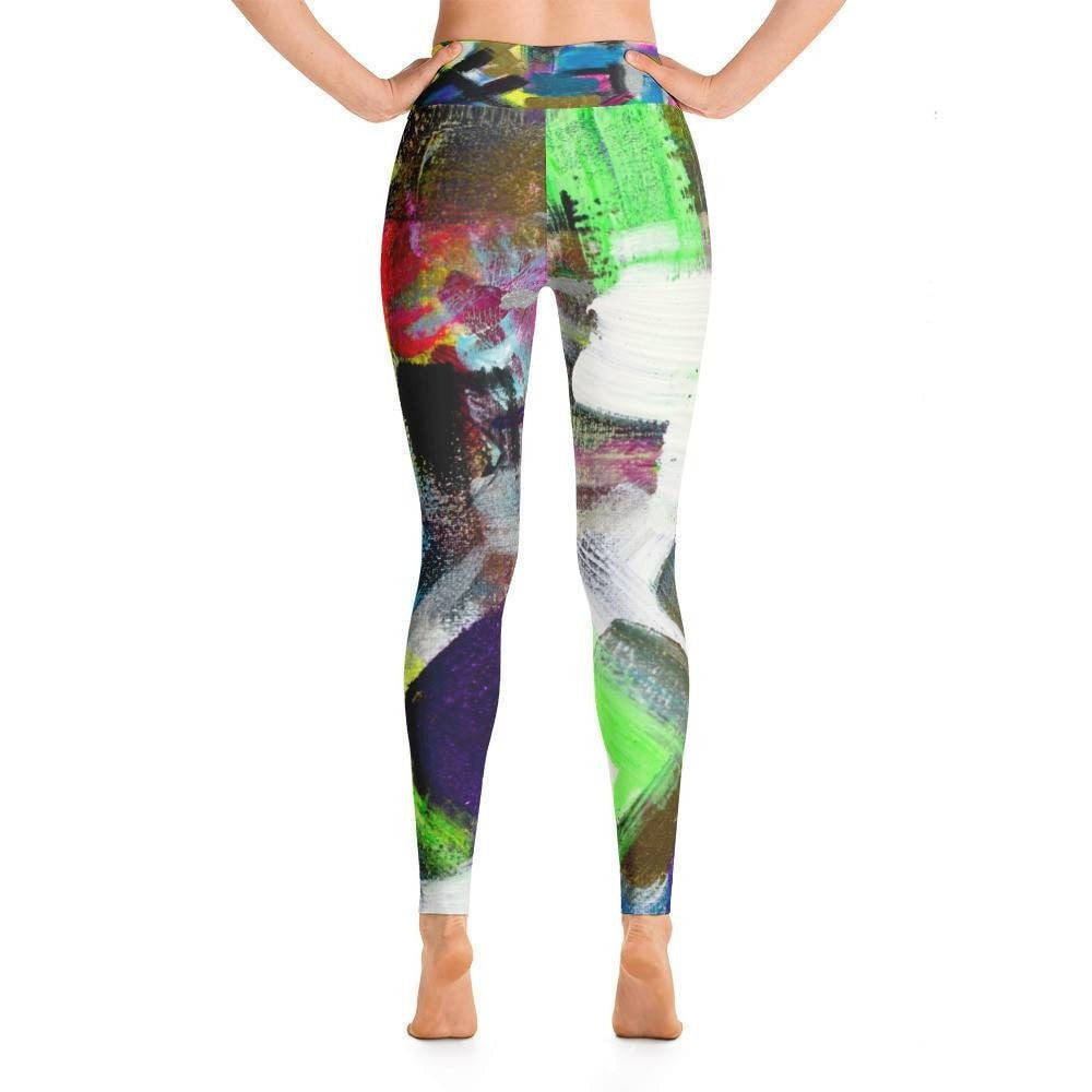 Please Stay. Yoga Leggings Abstract Deep