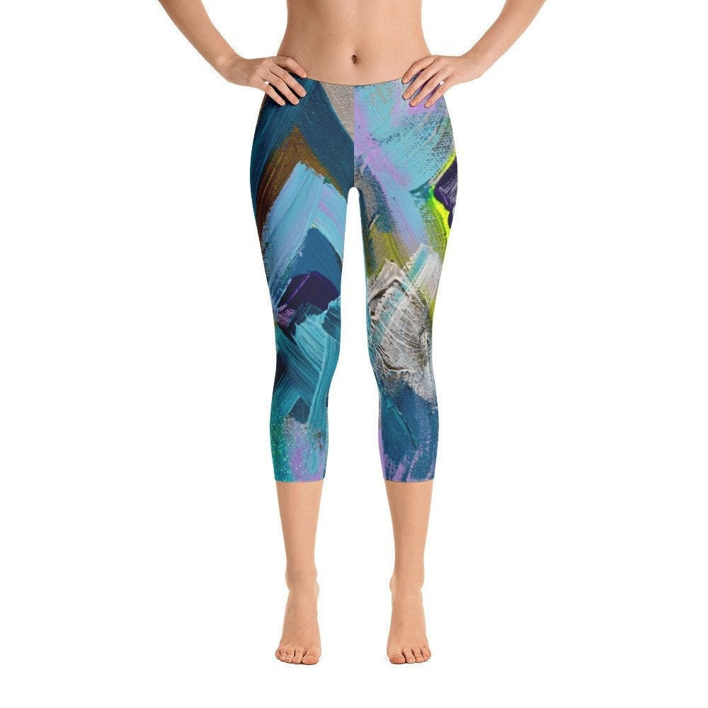 Plenty Of Time. Not Enough Time. Capri Leggings Abstract Deep