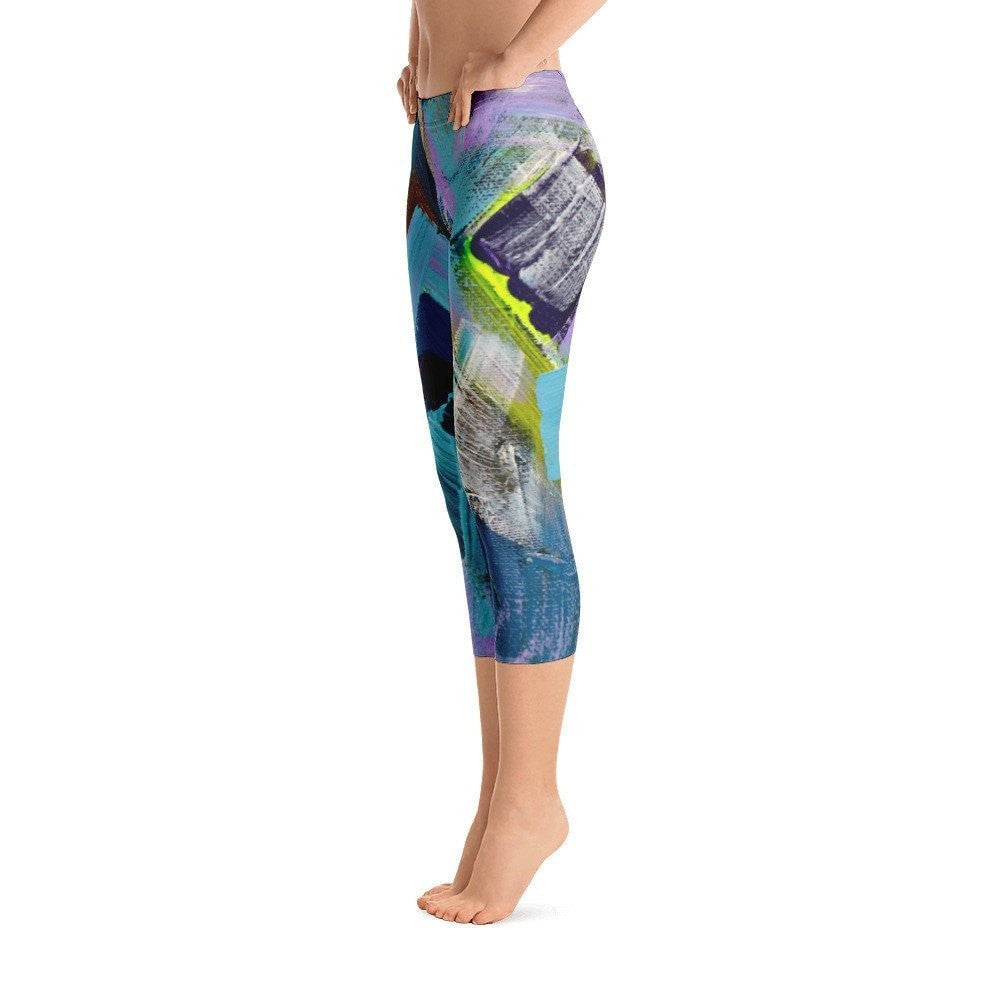 Plenty Of Time. Not Enough Time. Capri Leggings Abstract Deep