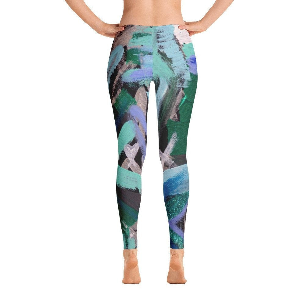 Right Is Right. Ankle Length Leggings Abstract Deep