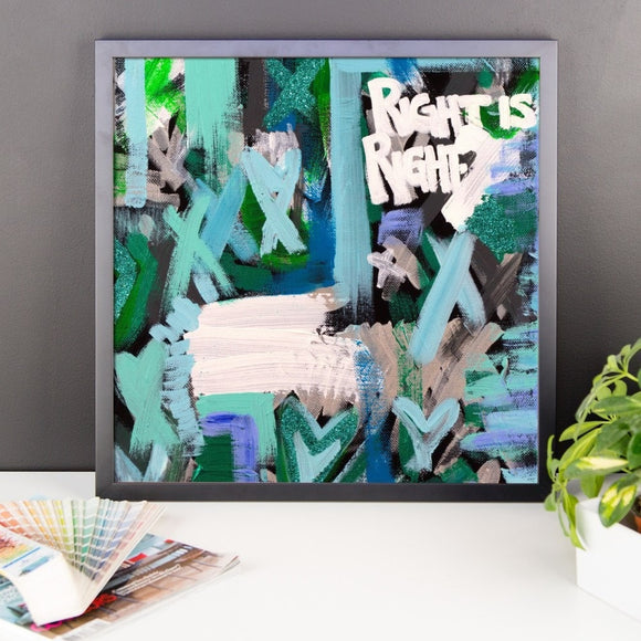 Right Is Right. Premium Luster Photo Paper Framed Poster Abstract Deep