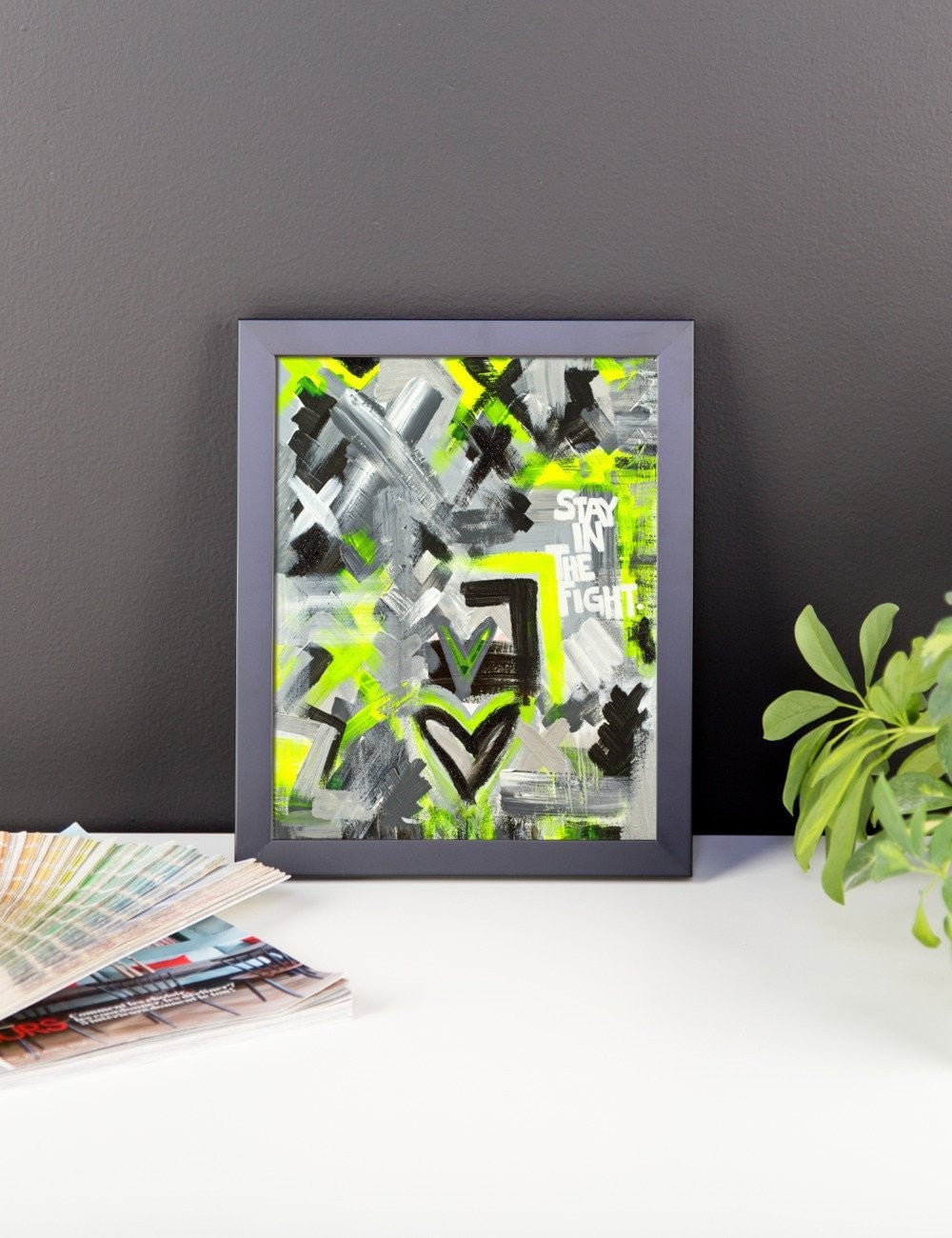 Stay In The Fight. Premium Luster Photo Paper Framed Poster Abstract Deep