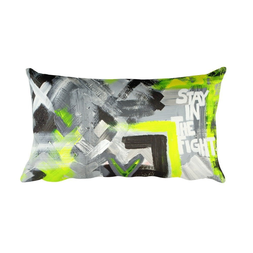 Stay In The Fight. Rectangular Pillow Abstract Deep