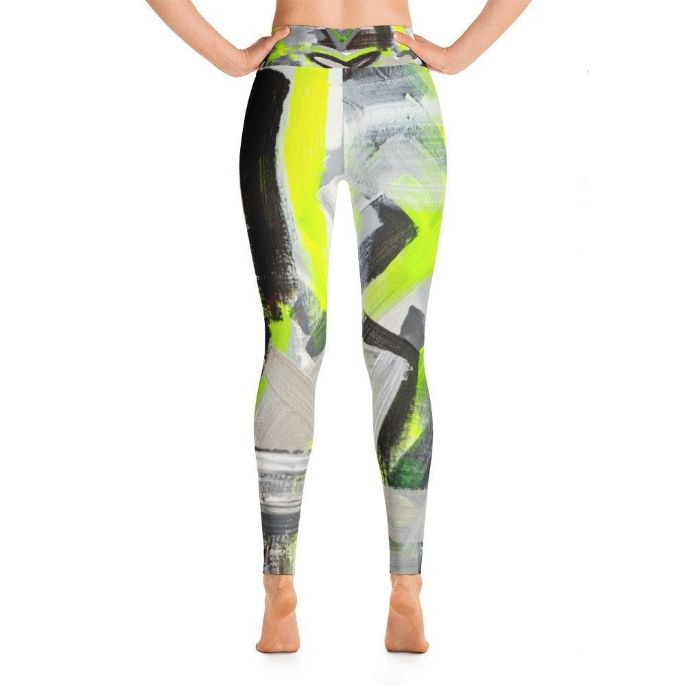 Stay In The Fight. Yoga Leggings Abstract Deep