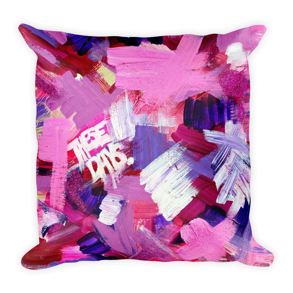 These Days. Square Pillow Abstract Deep