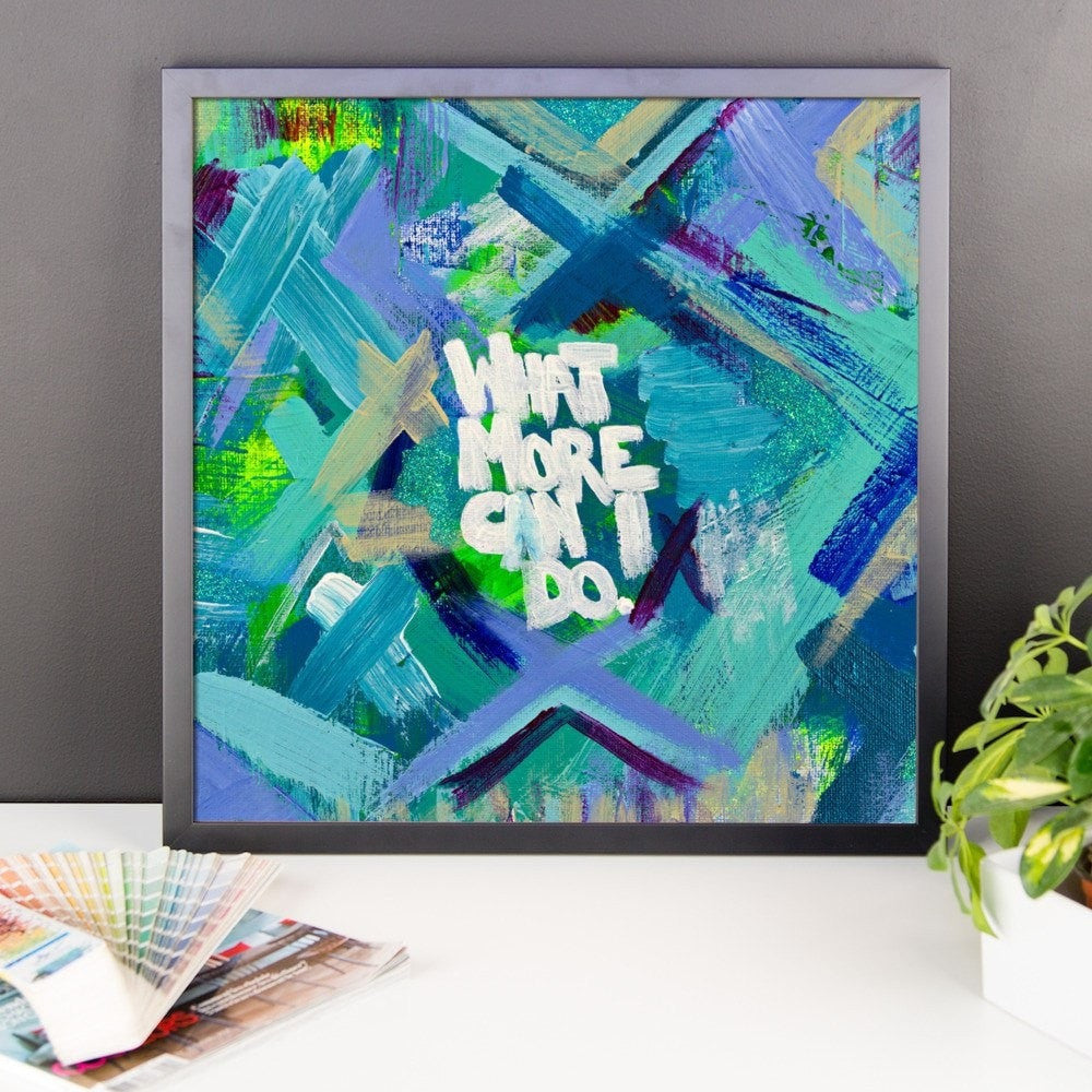 What More Can I Do. Premium Luster Photo Paper Framed Poster Abstract Deep